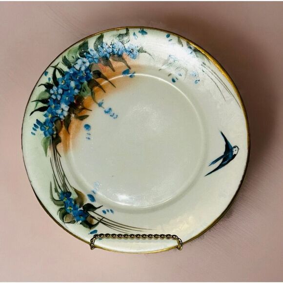Vintage Hand Painted Signed By Artist Plate Bird Flower - Picture 1 of 5